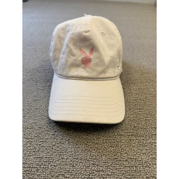 PLAYBOY Baseball Cap Hat ONE SIZE Beige Pink Bunny Logo Adjustable Dad Hat - Picture 1 of 8